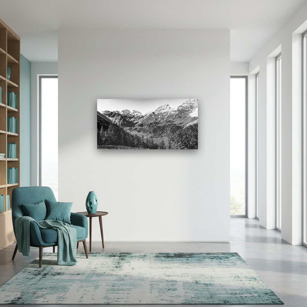 Majestätisches Panorama des Großglockner in den Alpen mit klarem Himmel, vielfältigen Farben und imposanten Berggipfeln im Vordergrund.