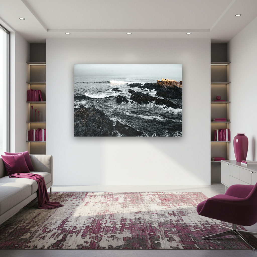Dramatische, felsige Atlantikküste in Portugal mit wilden Wellen, vielfältigen Farben und natürlicher Weite, aufgenommen von Fotograf Kurt Weigel.